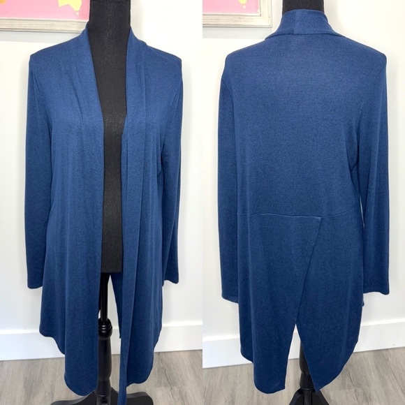 A.N.A Dark Blue Front Open Lightweight Long Sleeve Cardigan (S) - Picture 1 of 7